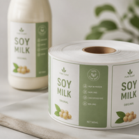 Étiquette personnalisée pour bouteille de lait, autocollant en film PE imperméable pour emballage de lait entier pasteurisé liquide