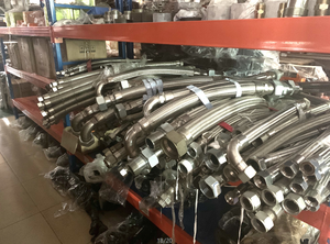 Прочный DN32 800 мм гофрированный соединитель трубы из нержавеющей стали гибкий металлический фланцевый плетеный шланг паровой трубы - Product Image 2