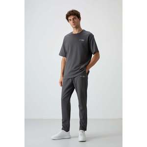 Ensemble de survêtement pour homme en coton kaki, épais, doux, texturé, coupe ample, brodé - 85252 - Kaki/khaki - Product Image 1