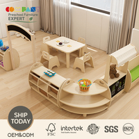Meubles de garderie en bois modernes, ensemble de table d'activités cognitives, coin puzzle pour tout-petits, crèche, école Montessori, hôtel, utilisation EN71