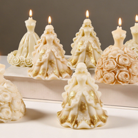 Cetakan Lilin Silikon Gaun Pengantin Bunga Mawar 3D, Cetakan Resin Sabun Gaun Putri untuk DIY Hadiah Pernikahan Buatan Tangan Dekorasi Rumah
