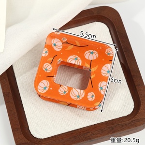 Pinza de Pelo con Diseño Floral Cuadrado, Estilo Fresco y Moderno, Accesorios para el Cabello con Estampado Floral Completo para Niñas - Product Image 5