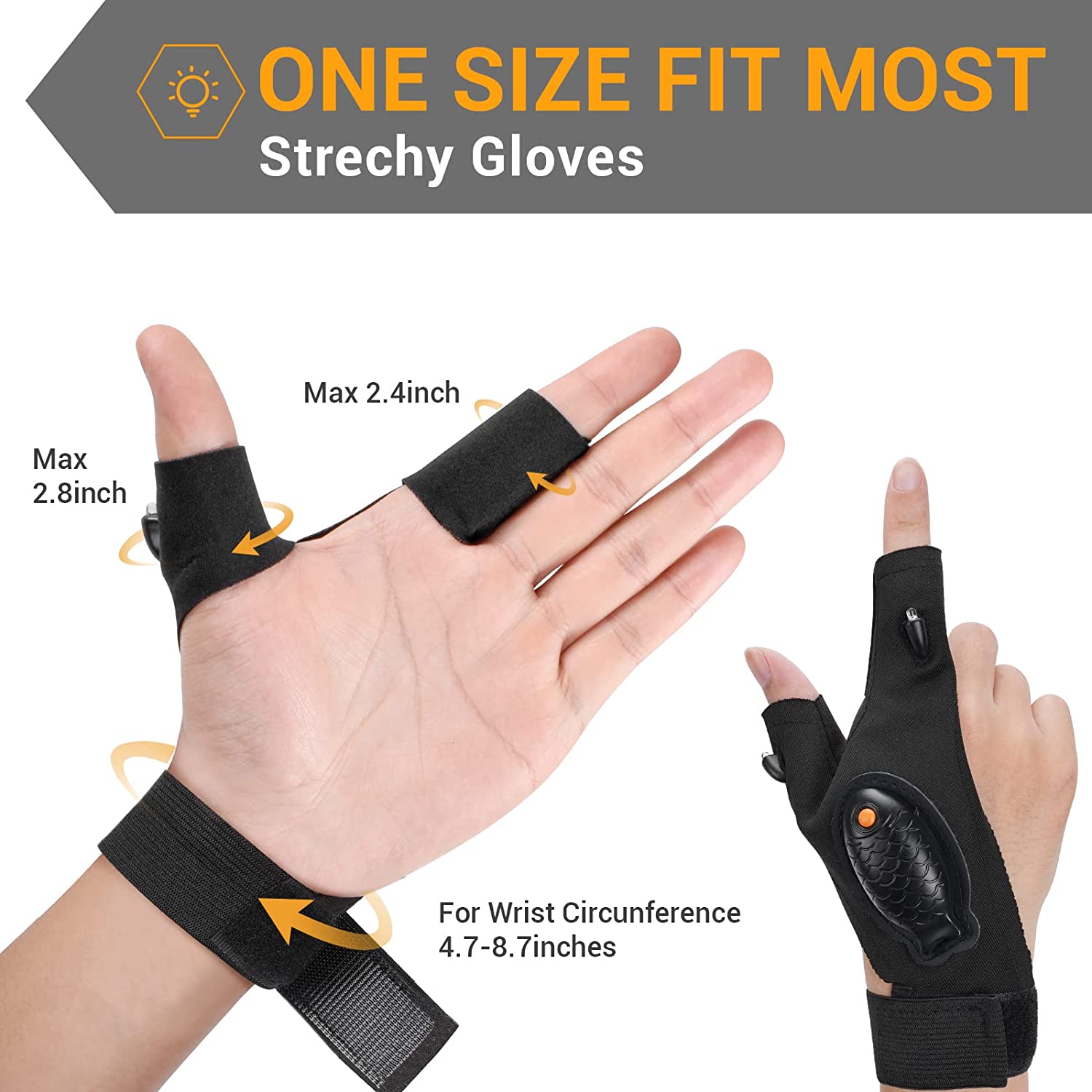 Rechargeable Led Flashlight Glove Gifts For Men Women Dad Lighted