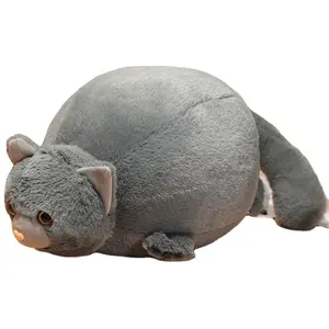 Desenhos animados gato recheado kiitten pelúcia brinquedo boneca grande travesseiro gato longo crianças dormindo pano boneca pelúcia travesseiro atacado