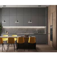 SJUMBO nouveau Design garde-manger armoire de cuisine noire avec île de cuisine