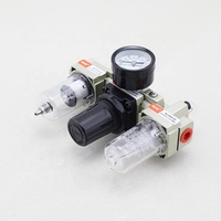 Air source traitement trois l'union, AC2000-02 air pression pneumatique filtre régulateur lubrificateur FRL unité avec manomètre