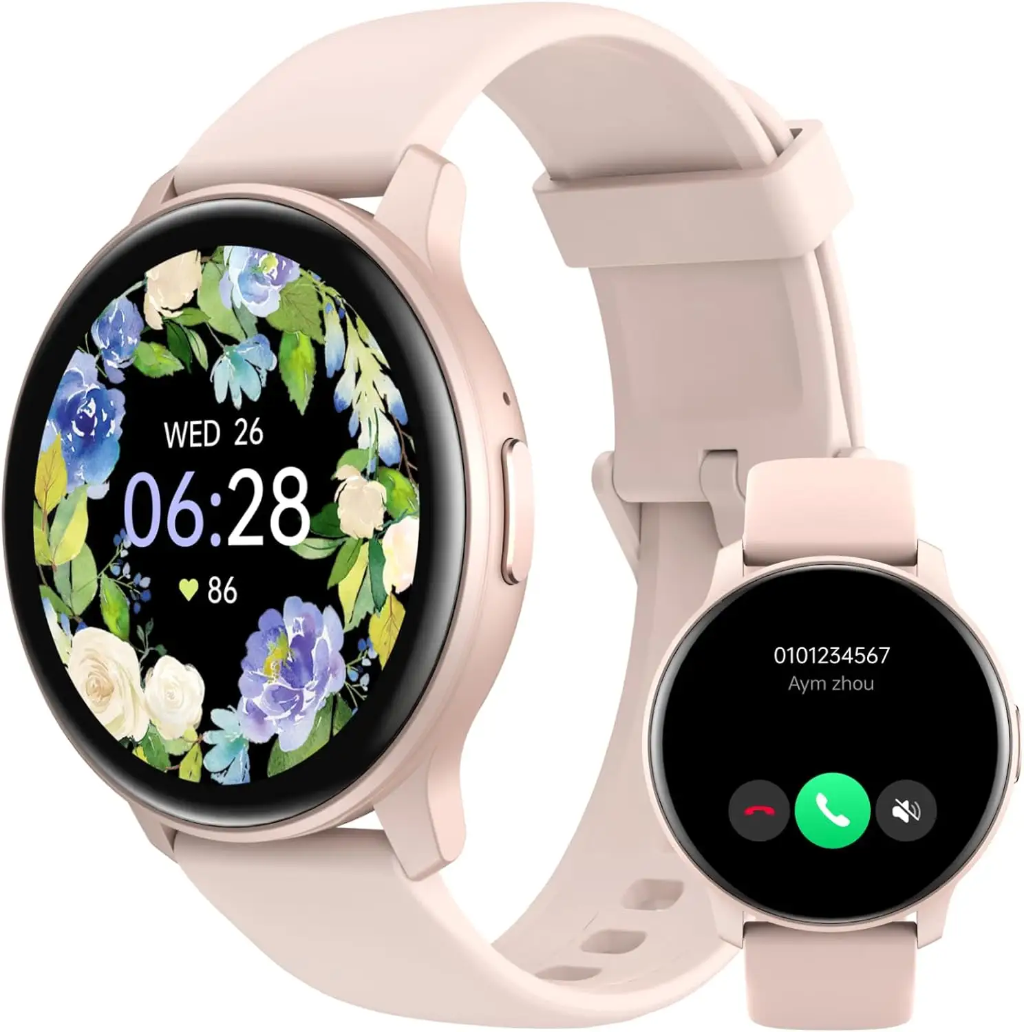 Smart Watch for Women Men Answer Smartwatch for iPhone Samsung Android Phones Heart Rate Sleep Monitor Circle IP68