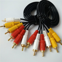 OEM 3M Plaqué Or Câble Audio Vidéo Cordon Composite 6 ft 3RCA vers 3RCA M/Mx3 Câble Audio AV pour TV DVD VCD