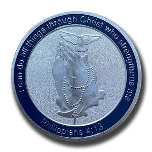 Moneda conmemorativa de manos rezando: regalo religioso personalizado y obra de arte inspiradora | Pedido a granel para <span class=keywords><strong>iglesia</strong></span>/reventa - Product Image 2