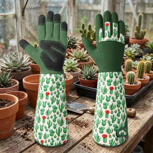 Gants de jardin Green Cactus Gauntlet pour femmes et hommes, équipement de travail de protection à manches longues avec boucle - Product Image 4