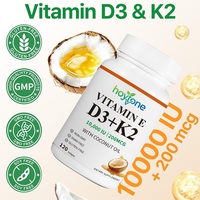 Capsules de Vitamine D3 K2 MK7 en Gélules Molles, Marque Privée OEM, 10000 UI, Huile de Coco, pour le Soutien Osseux et Immunitaire des Adultes, Végétalien, Biologique, Complément Alimentaire