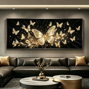 <span class=keywords><strong>Quadri</strong></span> Moderni Grandi da Parete: Stampa su Tela Leone Nero e Oro, Poster Animali <span class=keywords><strong>per</strong></span> <span class=keywords><strong>Soggiorno</strong></span> e Decorazione Casa - Product Image 2