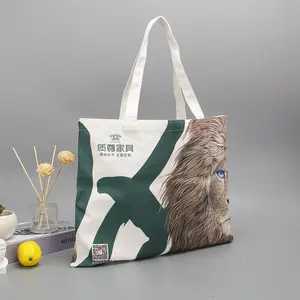Bolso grande de algodón con estampado personalizado, bolsa de compras con logotipo, grande, reciclable, barata, de alta calidad