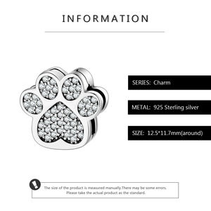 Mignon Chien Empreintes De Patte Perles Authentique 925 Charme En Argent Sterling pour Reflexions Bracelets Femmes Fabrication De Bijoux Accessoires Cadeaux - Product Image 5