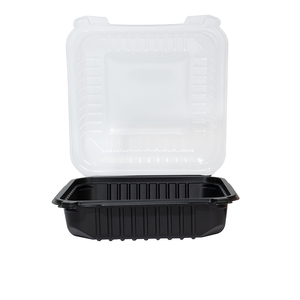 Dùng một lần lò vi sóng nhựa trong suốt vỏ sò đưa ra thực phẩm hộp 8 "x 8" 1 ngăn rõ ràng PP bản lề để đi container - Product Image 5