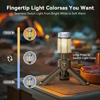 Lampe de camping télescopique Lanterne de camping Lampe de travail LED rechargeable avec support Lampe de poche portable pour randonnée Camping Pêche