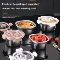 Boîte de conservation alimentaire en acier inoxydable 304, compatible réfrigérateur et congélateur, qualité alimentaire, conception hermétique à clipser avec conservation sous vide