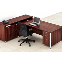 Bureau de direction moderne en L, très vendu, avec tiroirs de rangement – structure en acier et aluminium durable et écologique, garantie 5 ans