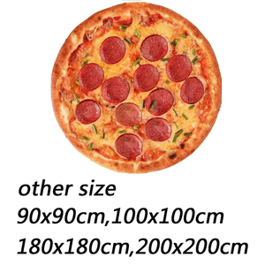 Manta de Franela Redonda, Suave y Divertida con Diseño Personalizado de Pizza, <span class=keywords><strong>Burrito</strong></span> Mexicano o Tortilla, en Oferta - Product Image 6