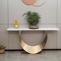 Table console de style moderne, nouveau modèle, personnalisable, avec base robuste en acier inoxydable pour le salon, meubles de maison