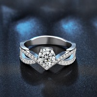 Bague de fiançailles de luxe en moissanite ovale 1 carat, couleur D, pureté VVS, argent sterling S925, taille brillant 3EX, 5 griffes, plaqué rhodium