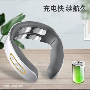 Smart Neck Massager Red And White 4 Massage Heads <b>USB</b> <b>Rechargeable</b> Lithium <b>Battery</b> Tapping Acupressure Kneading For Neck Relief - Product Image 3