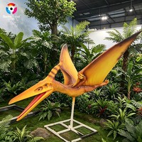 Modèle de pterosaure animatronique grandeur nature de 2,5 m, statue de dinosaure réaliste pour exposition de parc à thème