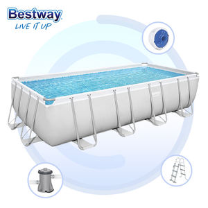 Bestway 56670 4.88m X 2.44m X 1.22m Chine Rectangulaire Cadre Métallique Hors Sol <span class=keywords><strong>Piscine</strong></span> Familiale Cour <span class=keywords><strong>Piscine</strong></span> Avec Échelle - Product Image 1