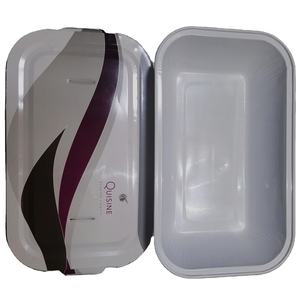 Caja de papel de aluminio para contenedor de aluminio de avión con tapa Bandeja de papel de aluminio de aviación - Product Image 1