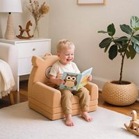 Canapé-lit pour enfants, petit, en peluche, avec coussin en éponge, canapé extensible 2 en 1, compressé et pliable, pour salle de jeux