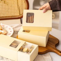 Boîte cadeau transparente en papier kraft XIYU avec fenêtre, emballage alimentaire pour pâtisserie, desserts, tartes aux œufs, macarons