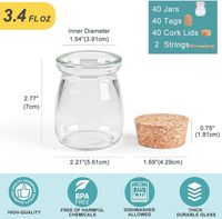 Petits pots en verre personnalisés avec logo, 3,4 oz, avec couvercles, mini pots cadeaux en verre, parfaits pour les fêtes de naissance, les mariages, les dragées et l'emballage de bonbons