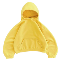 Sweat à capuche oversize en molleton doux de coton pour homme, coupe courte, épaules tombantes, logo personnalisé, direct usine, coupe carrée, impression en relief