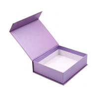 Boîte cadeau avec logo personnalisé, boîte à parfum en matériaux recyclés rigides écologiques pliables magnétiques de couleur violet pur