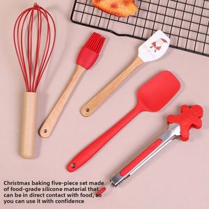 Five-piece Silicone Baking <b>Set</b> with Pastry Cutters Dishwasher Safe Perfect for Kitchen Holiday Parties and Baking Tools. - Product Image 3