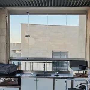 HDSAFE Villa Kaca Tanpa Bingkai Jendela Geser Aluminium dan Pintu Eksterior Tahan Air Teras Balkon Jendela Partisi Pintu Lipat