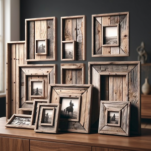 Rustic Reclaimed Wood Handmade Eco-friendly <b>Photo</b> <b>Frame</b> Set 5-Piece Assorted Sizes-Antique Brown Home Decor Wholesale - Product Image 3