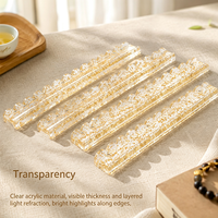 Vente en gros usine : Supports de Mahjong en acrylique transparent avec feuille d'or de 20 pouces, Règle pour tuiles de Mahjong, Accessoires de jeu de Mahjong personnalisés