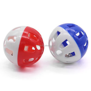 작은 벨이 있는 중공 플라스틱 고양이와 개 장난감 공, 고양이 개 놀이를 위한 팅클 사운드가 있는 다채로운 인터랙티브 펫 볼 장난감 - Product Image 3