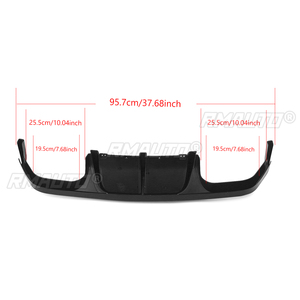 สำหรับ BMW F80 M3 F82 F83 M4 ปี 2015-2020 ชุดแต่งดิฟฟิวเซอร์หลังสีดำเงา/ลายคาร์บอนไฟเบอร์+สปอยเลอร์กันชนหน้าแบบใบมีด - Product Image 3