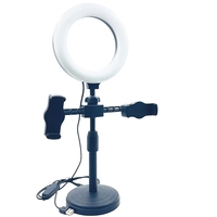 Support annulaire LED de bureau Studio de photographie Enregistrement vidéo Smartphone Diffusion en direct Photo Selfie Support de table