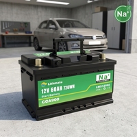 Batterie de démarrage au sodium-ion Lithmate OEM ODM 24V 12V 60Ah 80Ah 100Ah, haute puissance de démarrage (CCA), pour voitures et camions