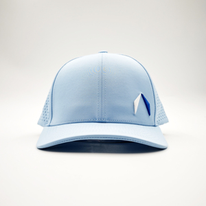 หมวกกอล์ฟ 6 แผงแบบกำหนดเองจากผู้ผลิต หมวกเบสบอลโพลีเอสเตอร์ 100% ตัดด้วยเลเซอร์ ป้ายทอ โลโก้ยาง PVC พลาสติก - Product Image 4