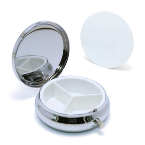 Tự làm thăng hoa vòng <span class=keywords><strong>Pill</strong></span> container trường hợp Organizer xách tay trang điểm gương lưu trữ y học viên nang thăng hoa kim loại <span class=keywords><strong>Pill</strong></span> hộp - Product Image 4
