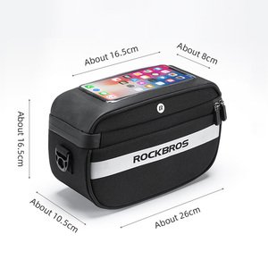 <span class=keywords><strong>Bolsa</strong></span> de Tubo para <span class=keywords><strong>Manillar</strong></span>, Cesta para Bicicleta, <span class=keywords><strong>Bolsa</strong></span> de Cuadro Delantero, Bolsas para Bicicleta <span class=keywords><strong>ROCKBROS</strong></span> B27, Gran Capacidad, Impermeable, para Ciclismo, 1 Pieza/<span class=keywords><strong>Bolsa</strong></span> OPP, Negra - Product Image 3