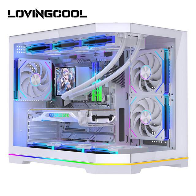 Lovingcool Small Form Factor MATX Case RGB Light Strip Panoramic View Supports 360mm AIO for OEM Partners