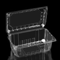 Boîtes d'emballage personnalisées à charnière de 500 g : Contenants en plastique transparent jetables pour fruits et légumes