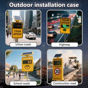 Système de détection de vitesse multi-modèles activé par radar avec affichage numérique LED, limiteurs de vitesse métalliques et alertes dynamiques de ralentissement - Product Image 4