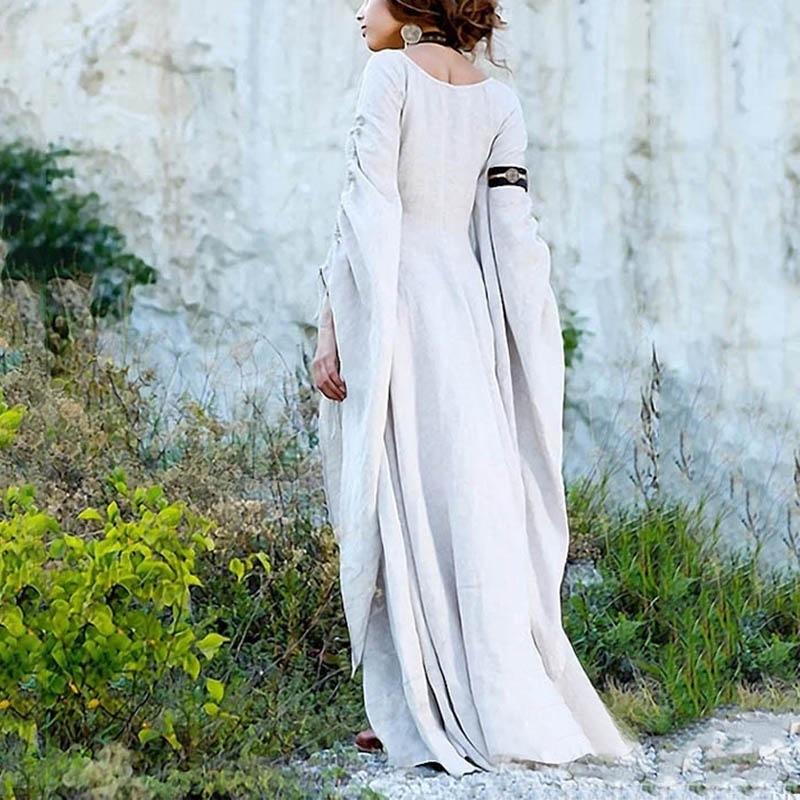 Ecowalson Women Medieval Renaissance Dress Boho Long Big Sleeve Sleeves  Smocked Waist Retro Long Dress Costume| Alibaba.com