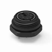 12V Mini-DIN 6-PIN Buchse DIP-Steckverbinder mit Rückverschluss aus Messing, Hohe Leitfähigkeit, Nian-Yeong MD-06F2-10-11 2A für Industrielle Anwendungen